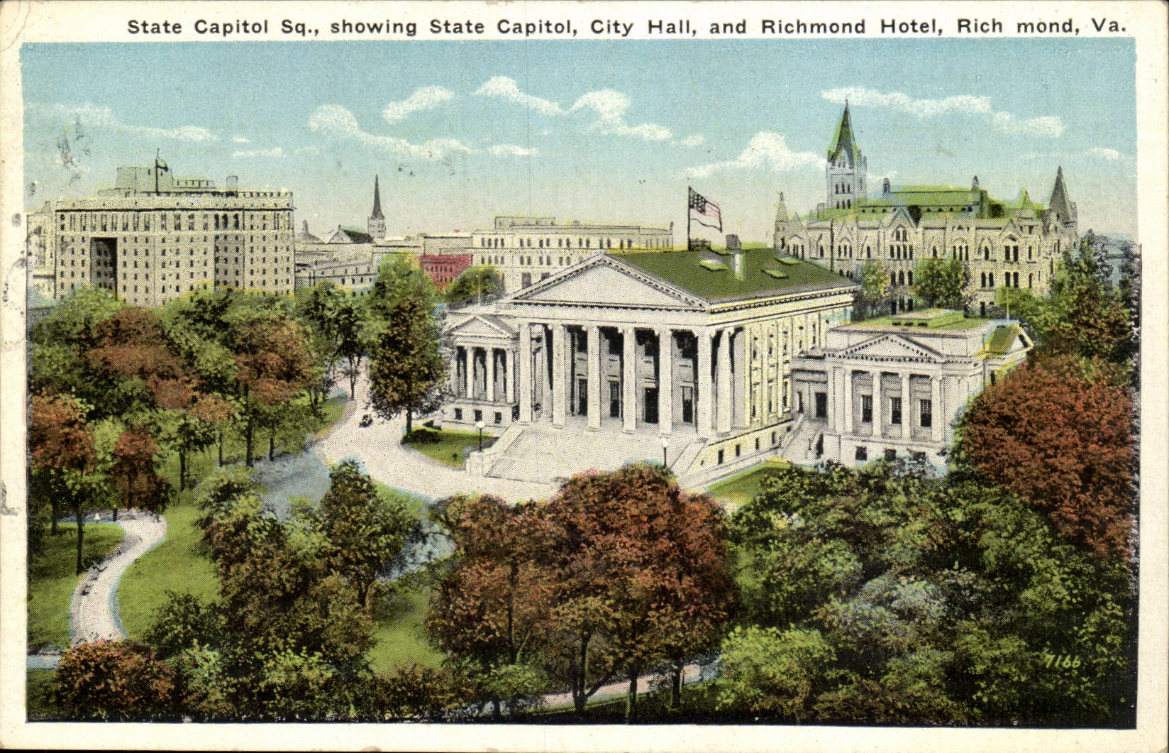 Etas Unis-USA-Virginia-State Capitol Square showing State Capitol City Hall and Richmond Hotel- Richmond -CPR