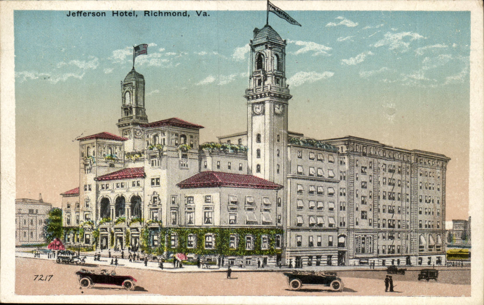 Etas Unis-USA-Virginia-Jefferson Hotel-automobile-drapeau- Richmond -CPR