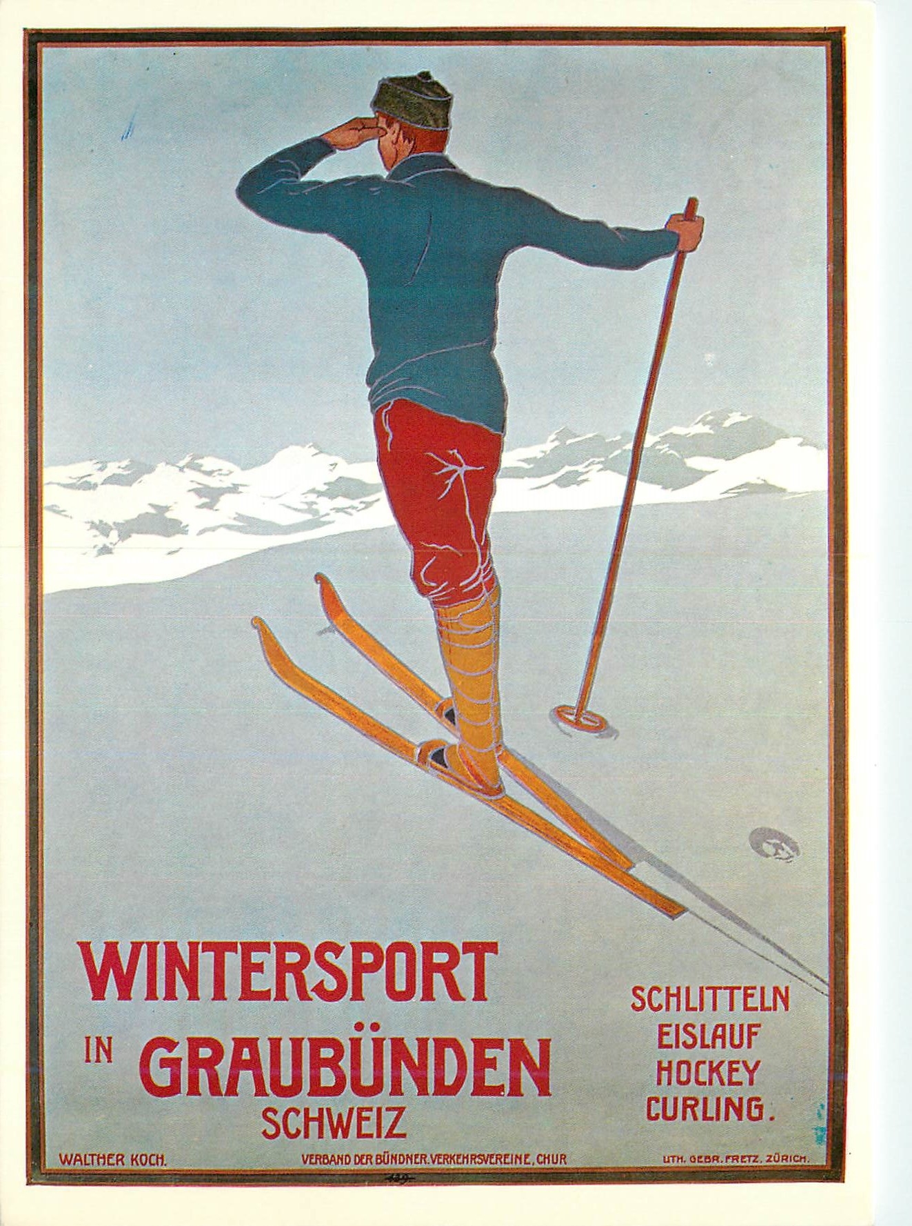 CPM Plakat fur Verband der Bundner Verkehrsvein Chur Ski