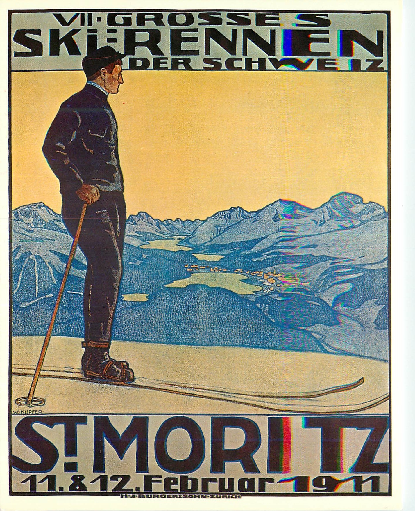 CPM Plakat fur Verkehrsverein St. Moritz Ski