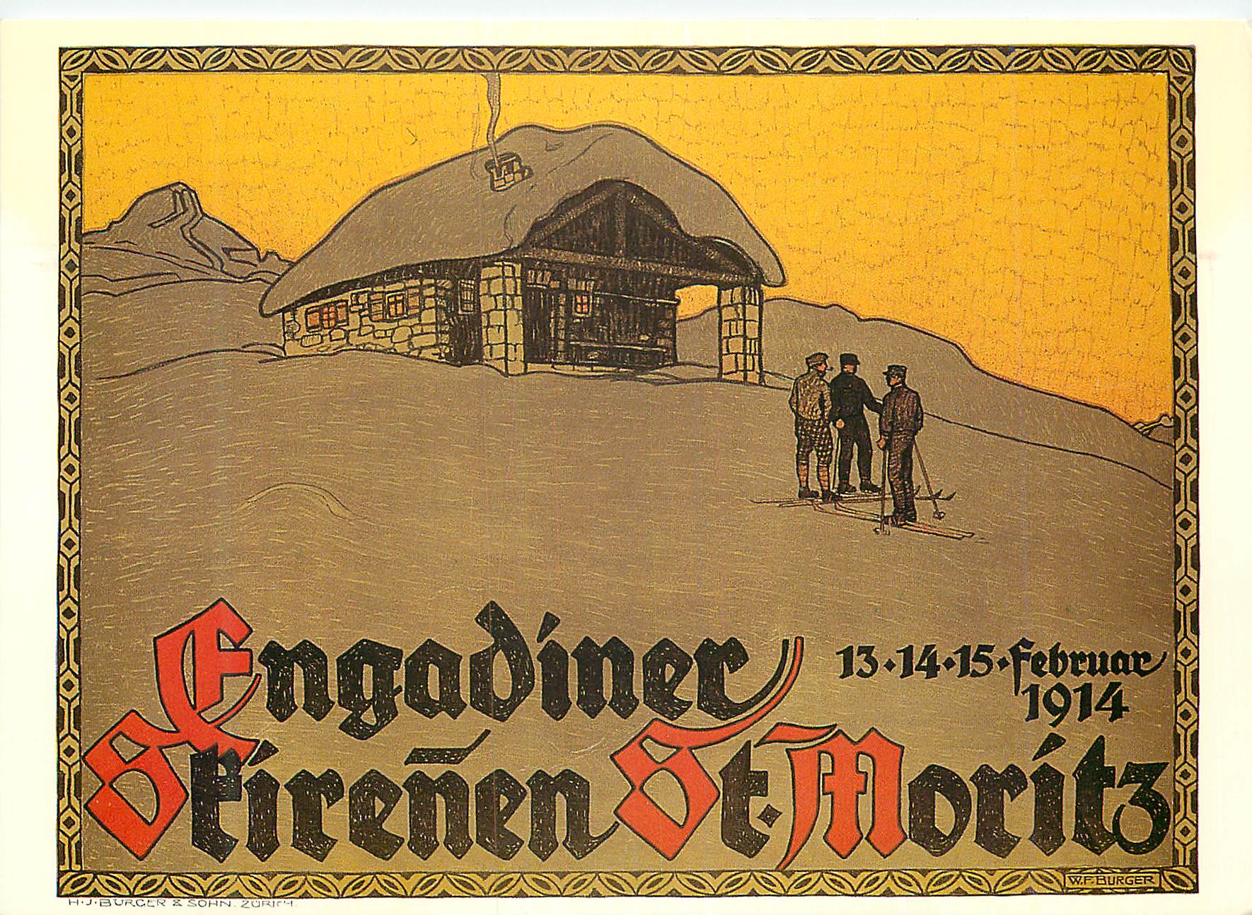 CPM Plakat fur Verkehrsverein St. Moritz Ski