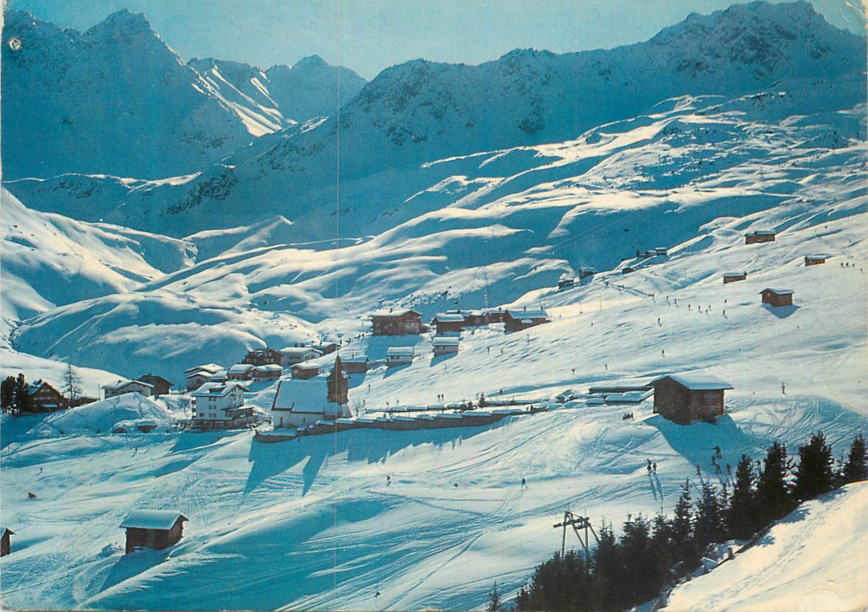 Arosa, Church with Ski Area 1900 m — Benker Photo + Verlag Arosa
