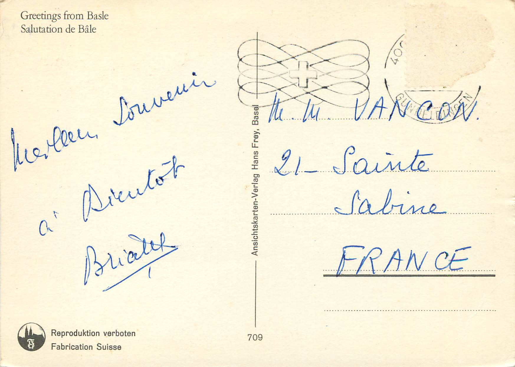 CPM Greetings from Basel — Verso