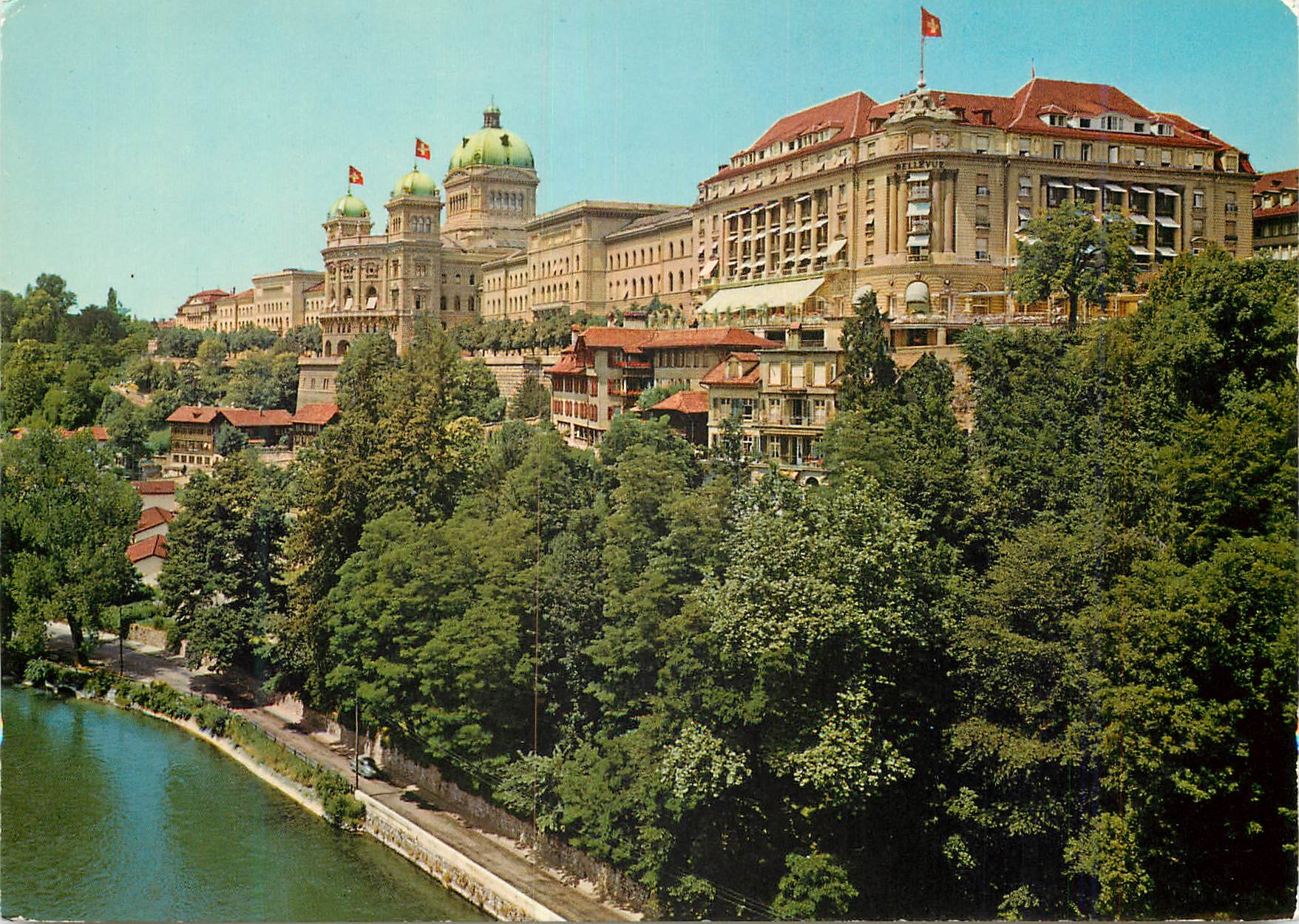 CPM Palais federal et Hotel Bellevue-Palace-Bernerhof
