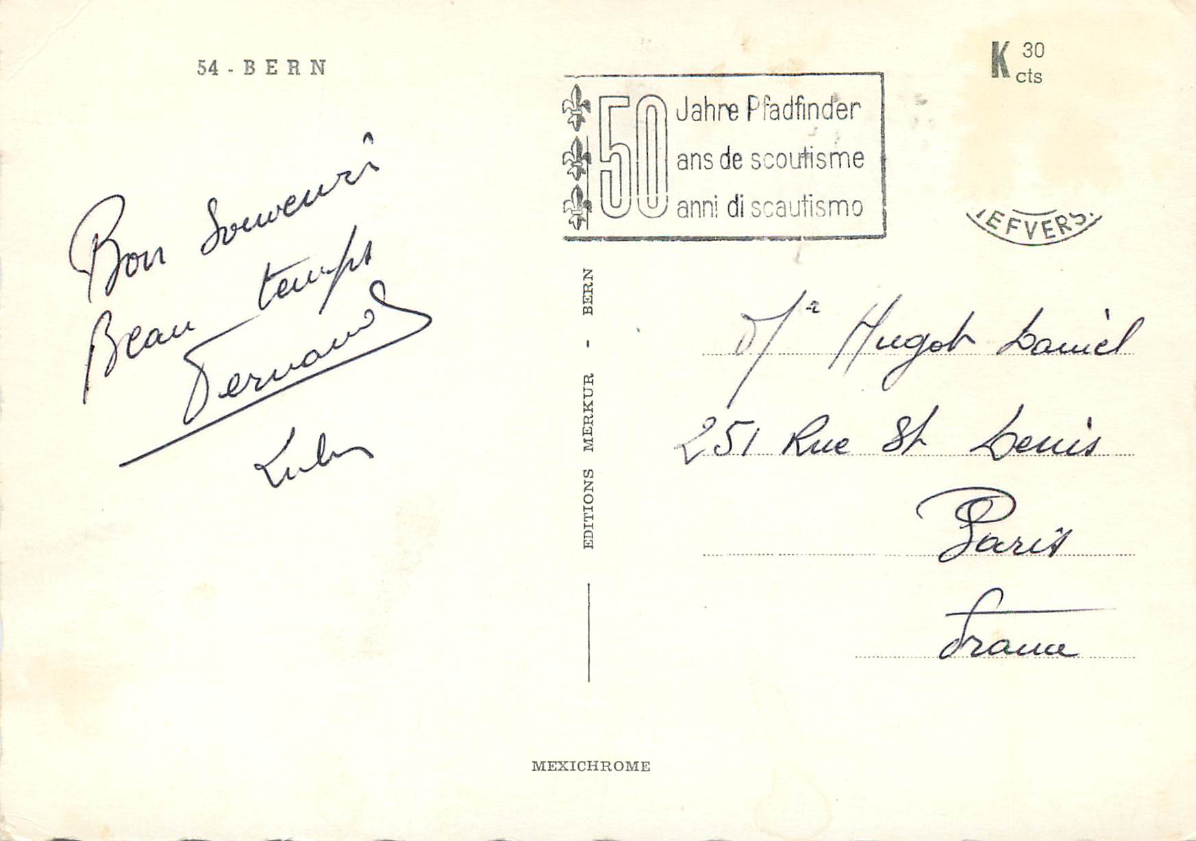 CPM Berne Ours — Rückseite