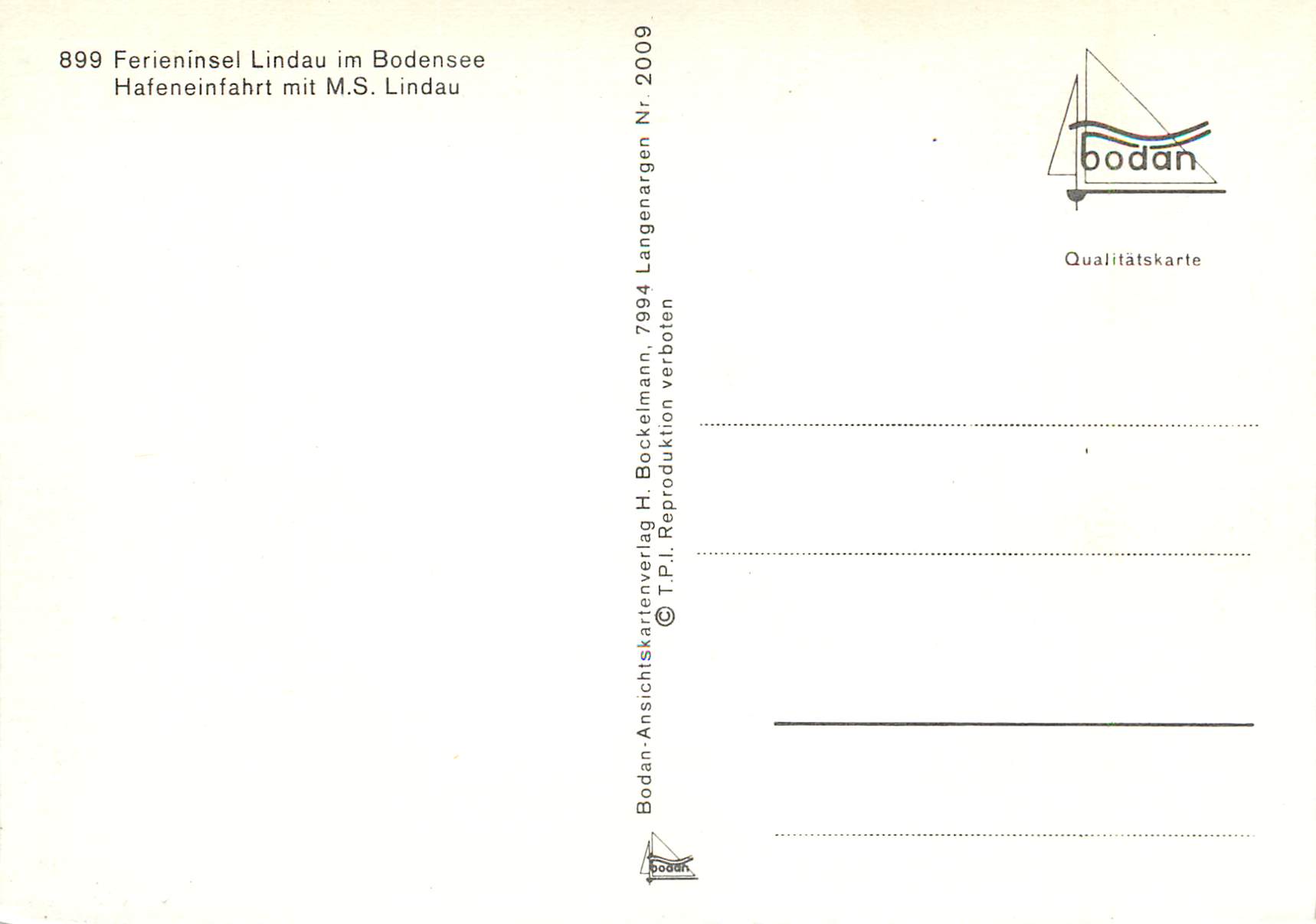 CPM Hafeneinfahrt Bateau — Rückseite