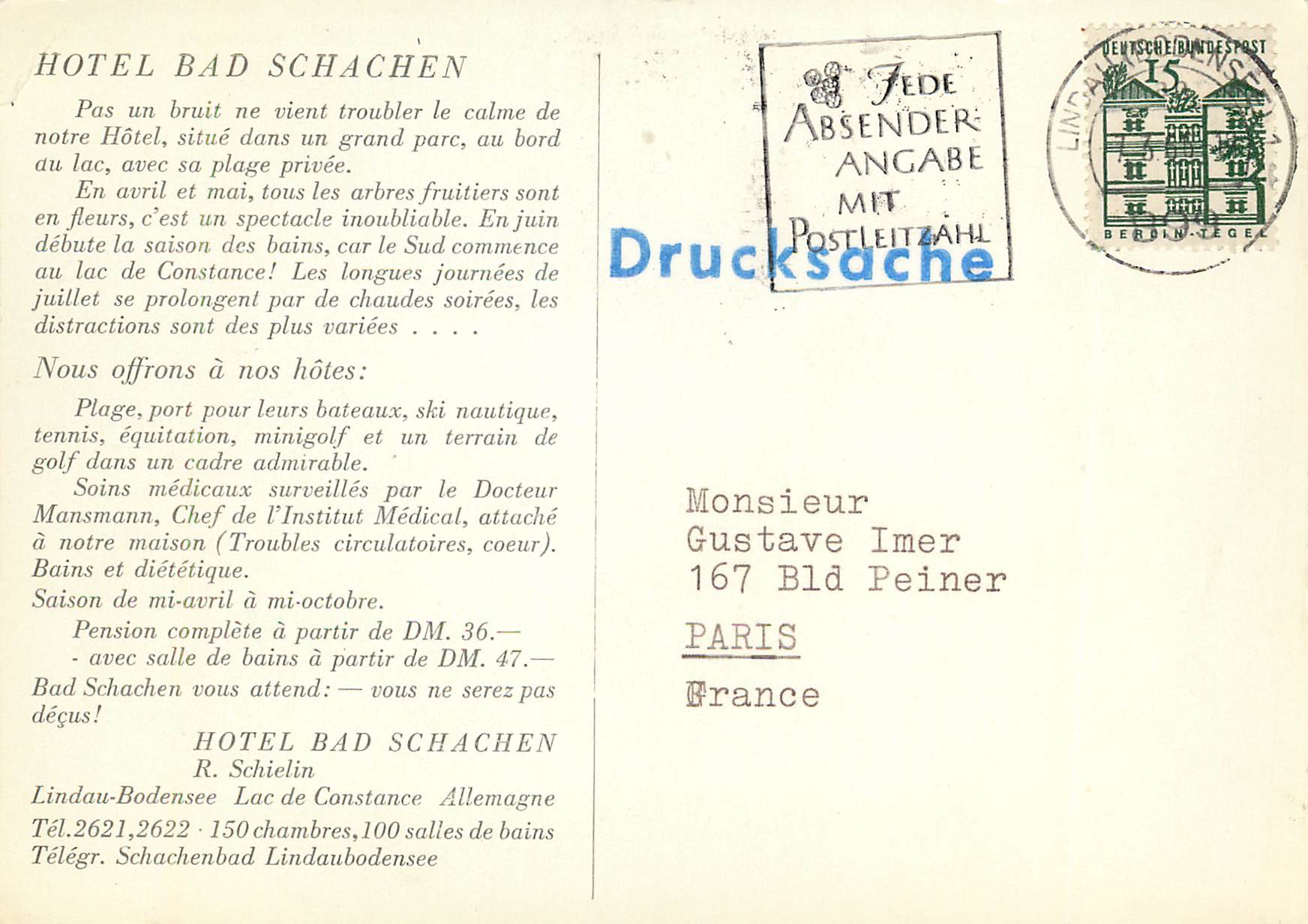 CPM Hotel Bad Schachen — Rückseite