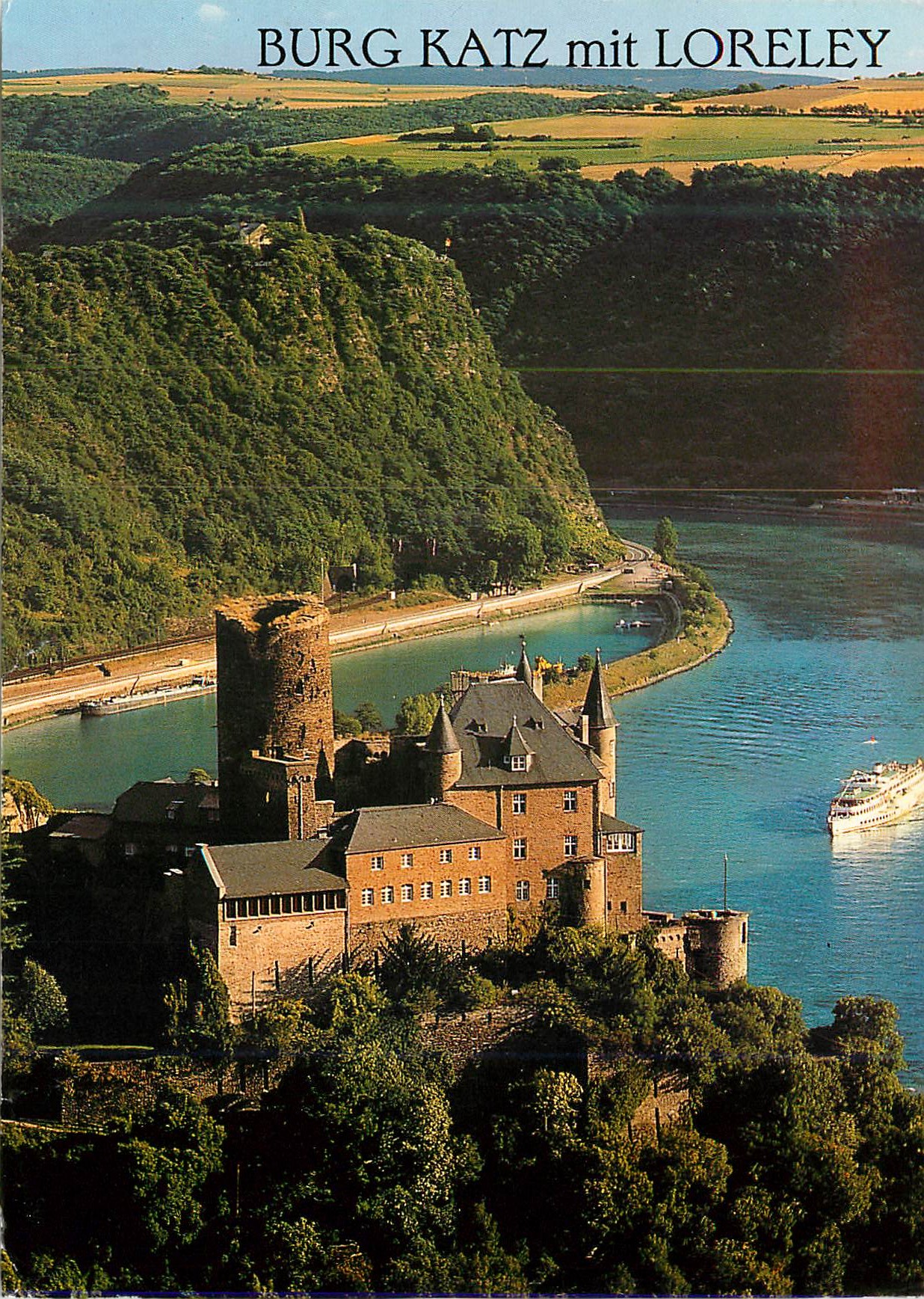 Burg Katz mit Loreley — vue du château sur le Rhin — Rahmel-Verlag GmbH, n° RH 648