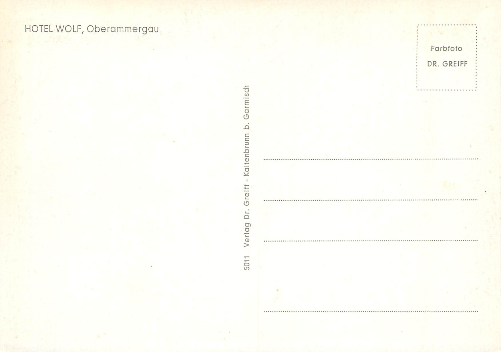 CPM Hotel Wolf — Rückseite