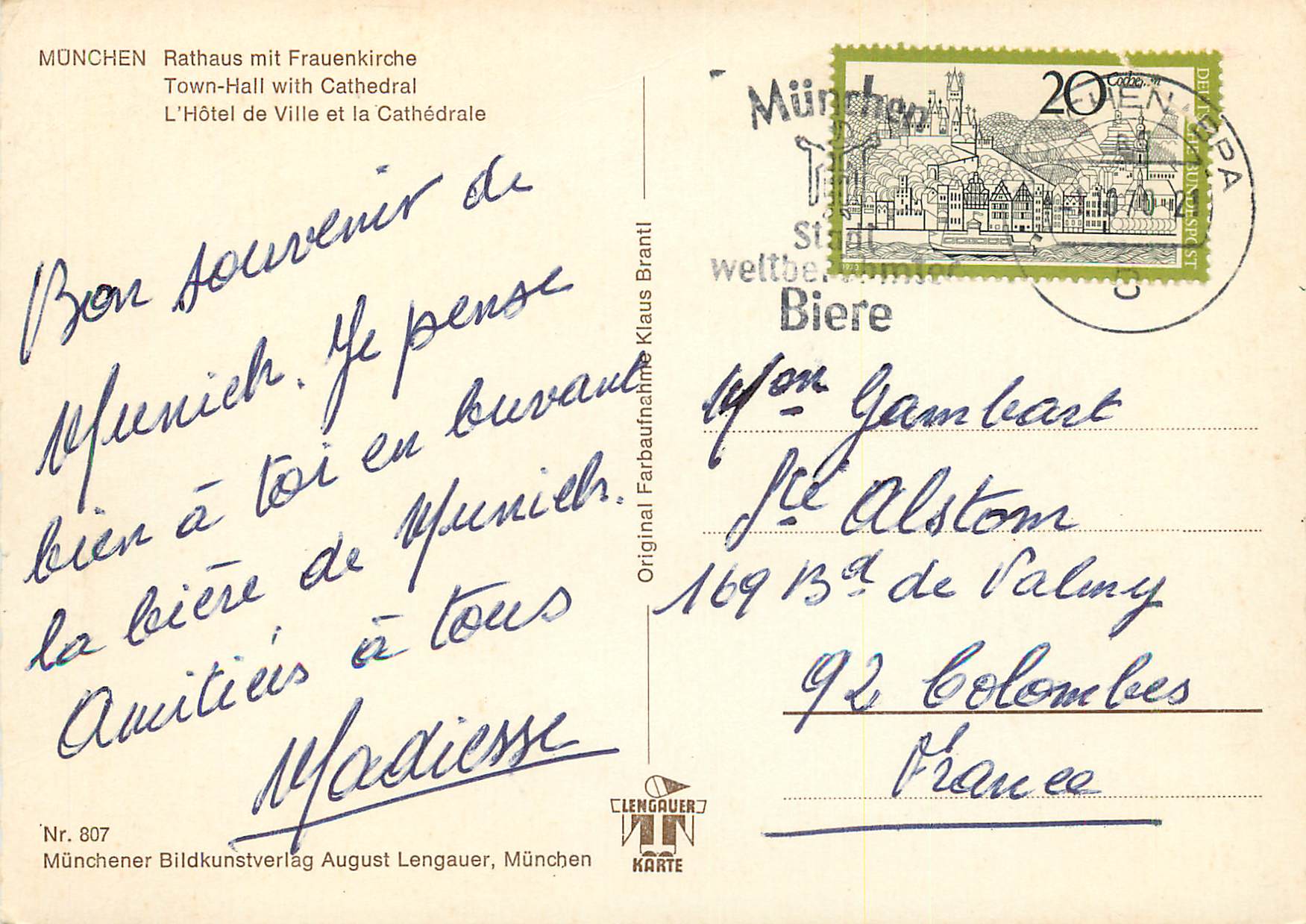 CPM Hotel de Ville et Cathedrale — Back