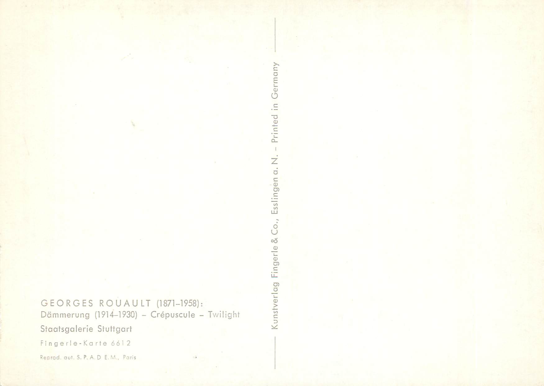 CPM Georges Roaualt - Twilight — Rückseite