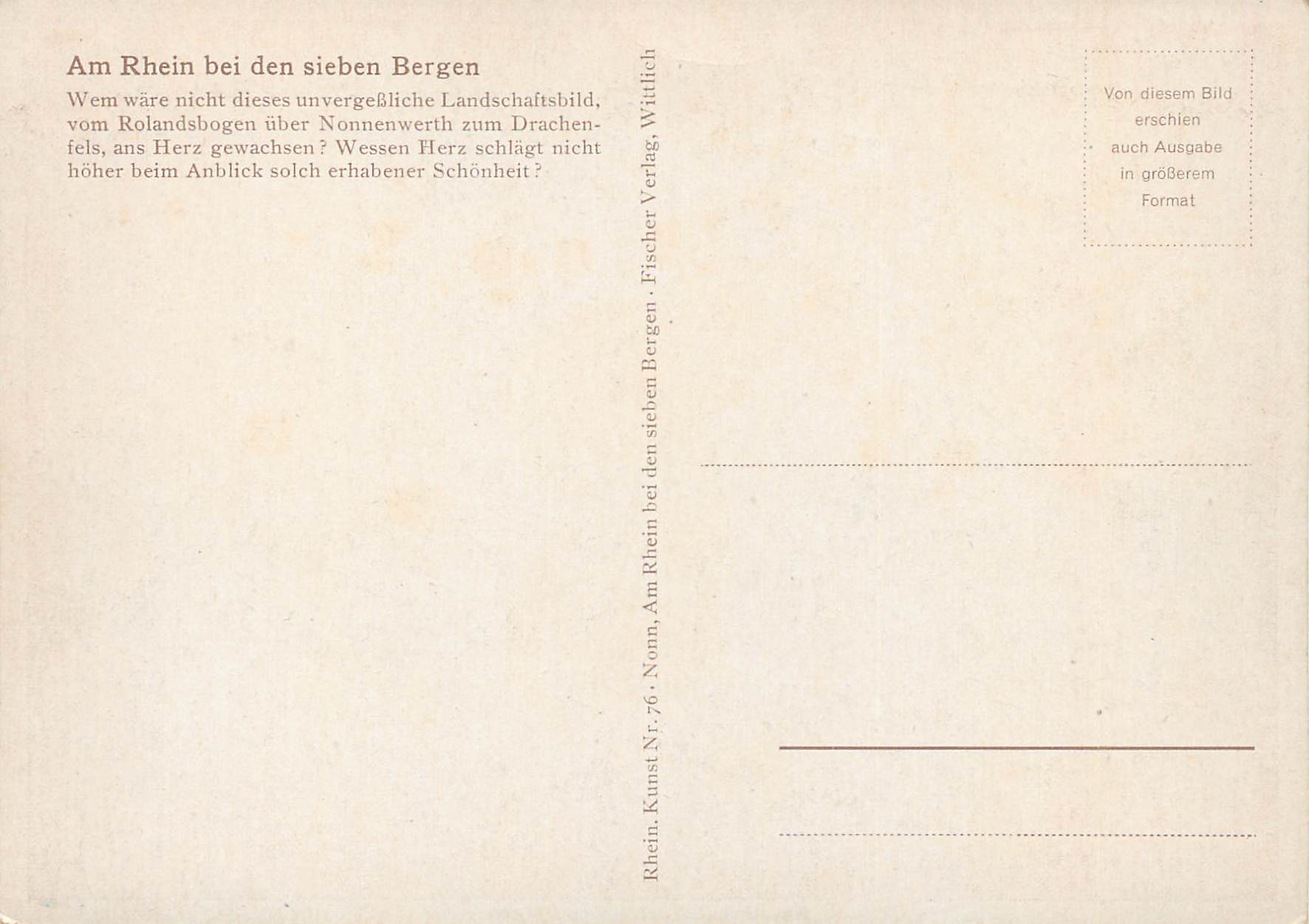 CPM Am rhein bei den sieben Bergen — Verso