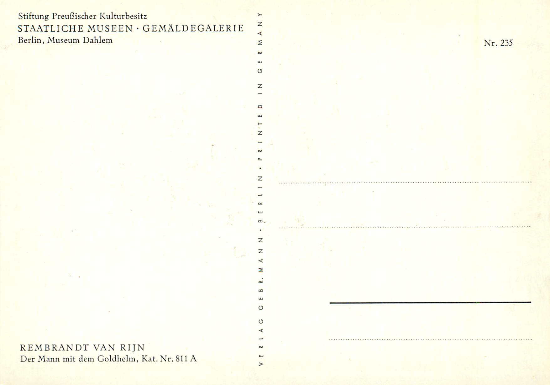 CPM Rembrandt — Verso