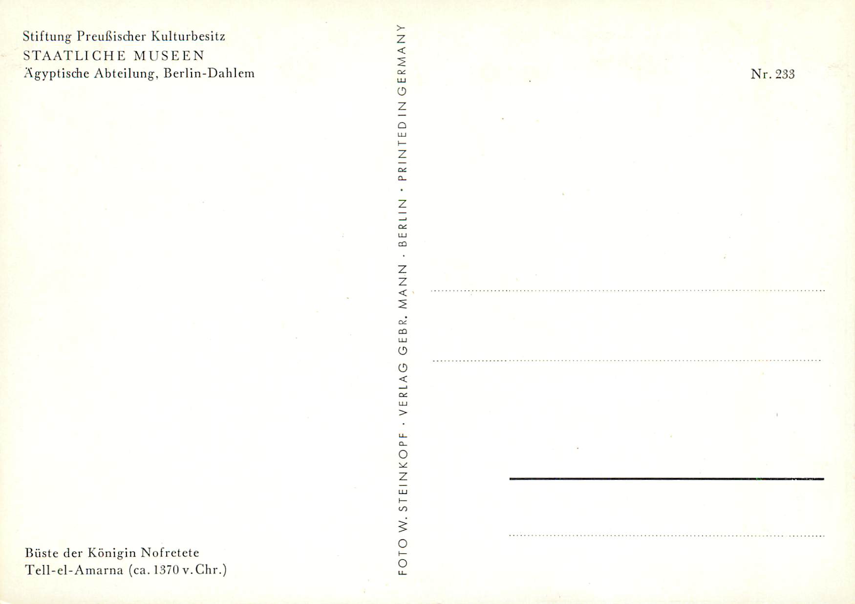 CPM Agyptische Abteilung — Verso