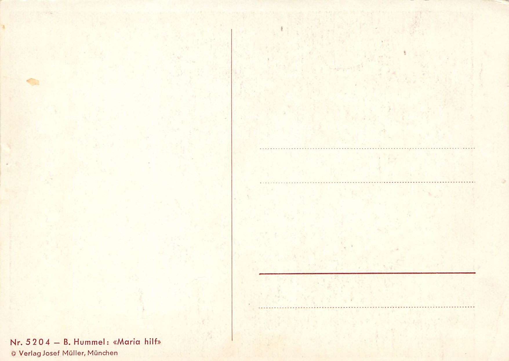 CPM Maria hilf — Verso