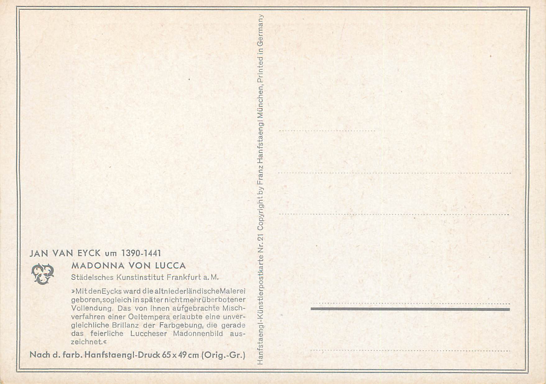 CPM Madonna von Lucca — Verso