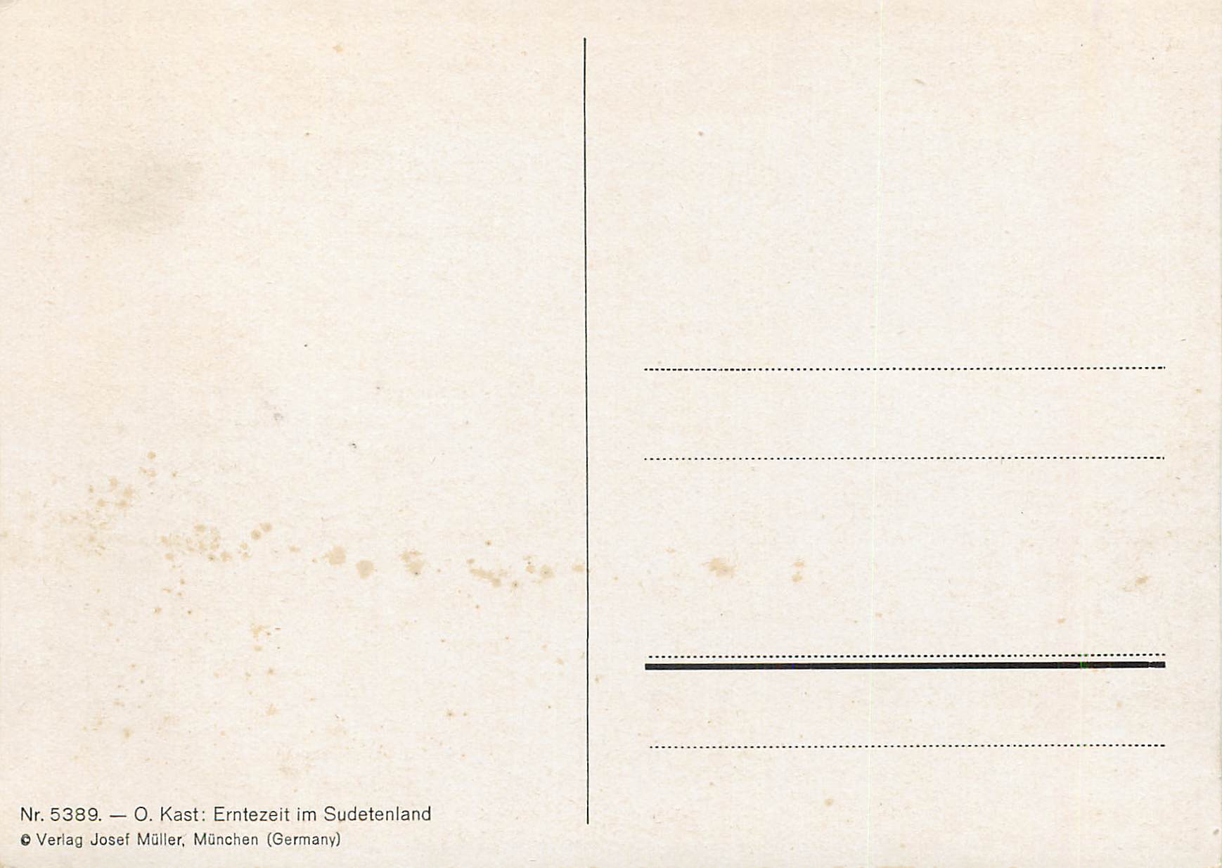 CPM Erntezeit im Sudetenland — Verso