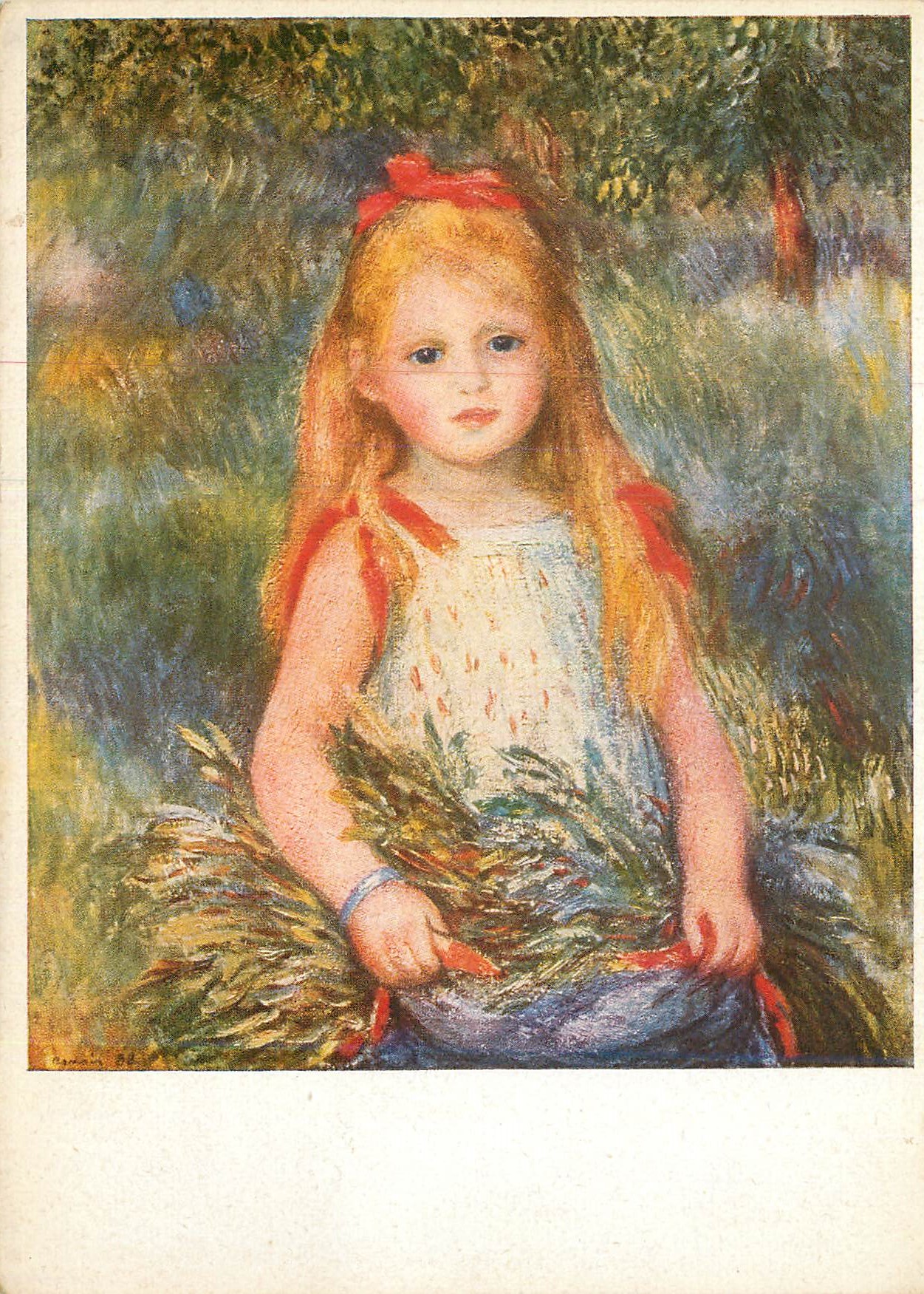 Fille au ruban rouge — portrait de Renoir — Bruckmann, N°63