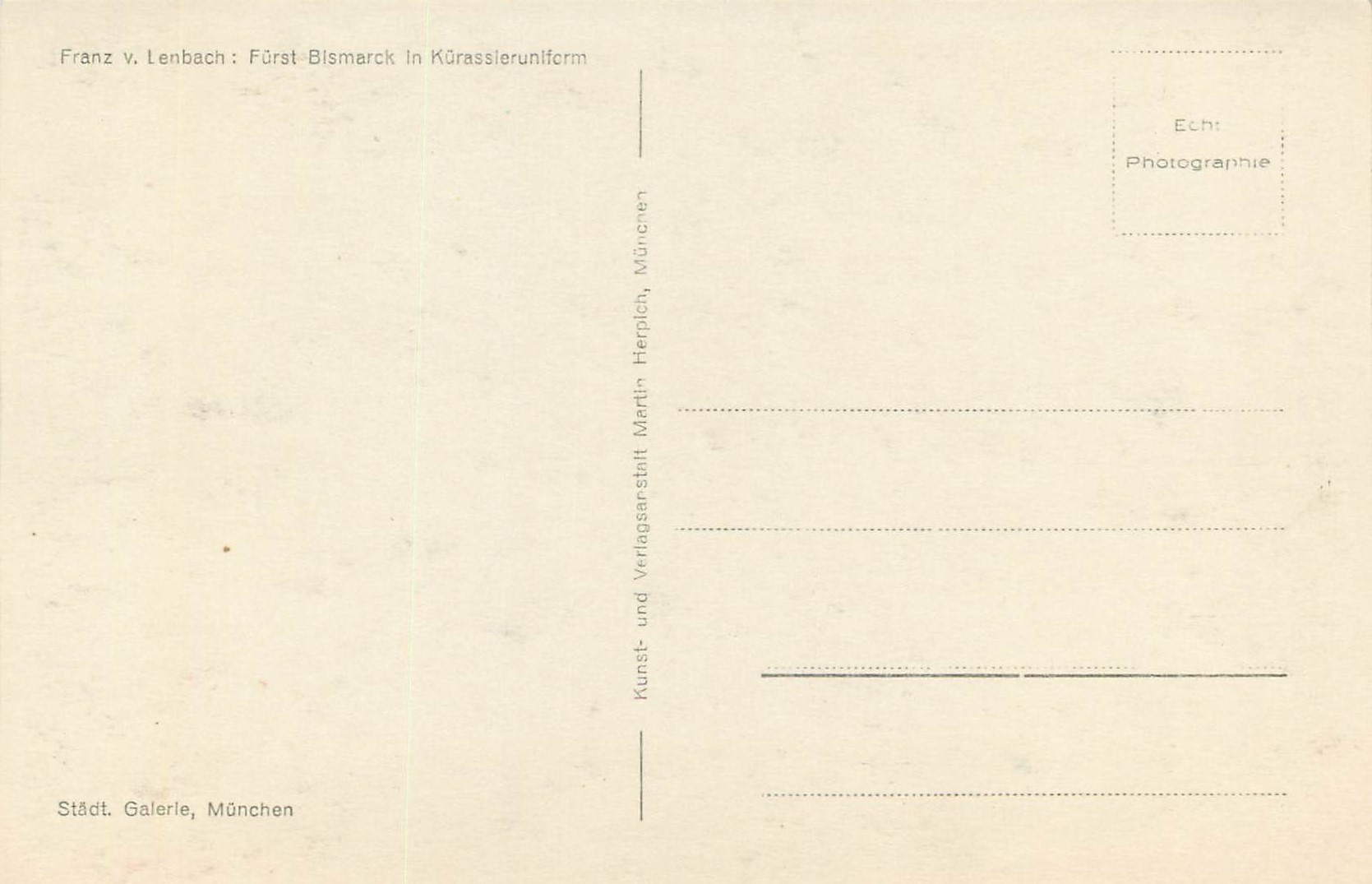 CPM Furst Bismarck — Verso