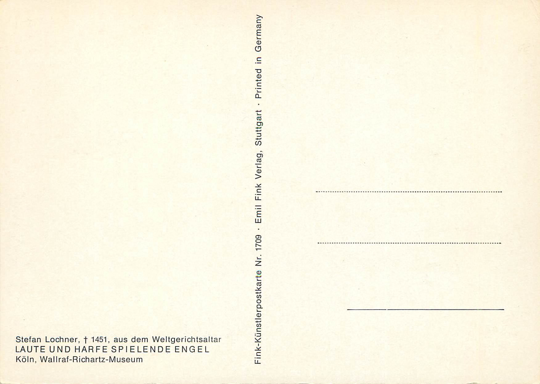 CPM Spielende engel - Wallraf-Richards-Museum — Verso