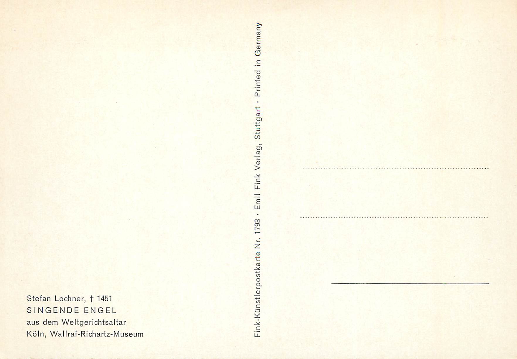 CPM Singende Engel — Verso