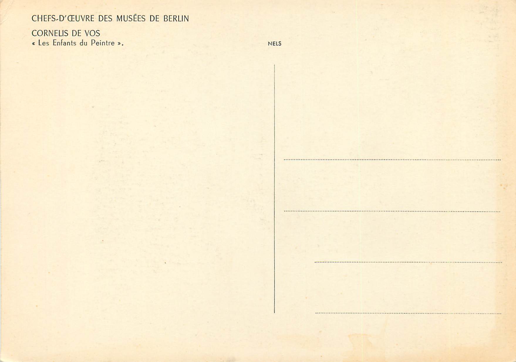 CPM Cornelis de Vos — Verso