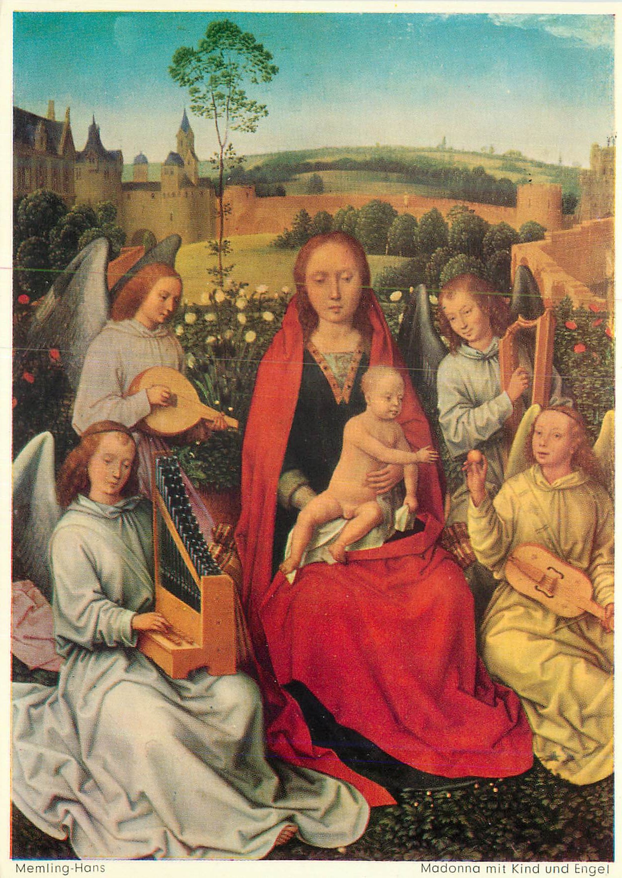 CPM Madonna mit Kind und engel