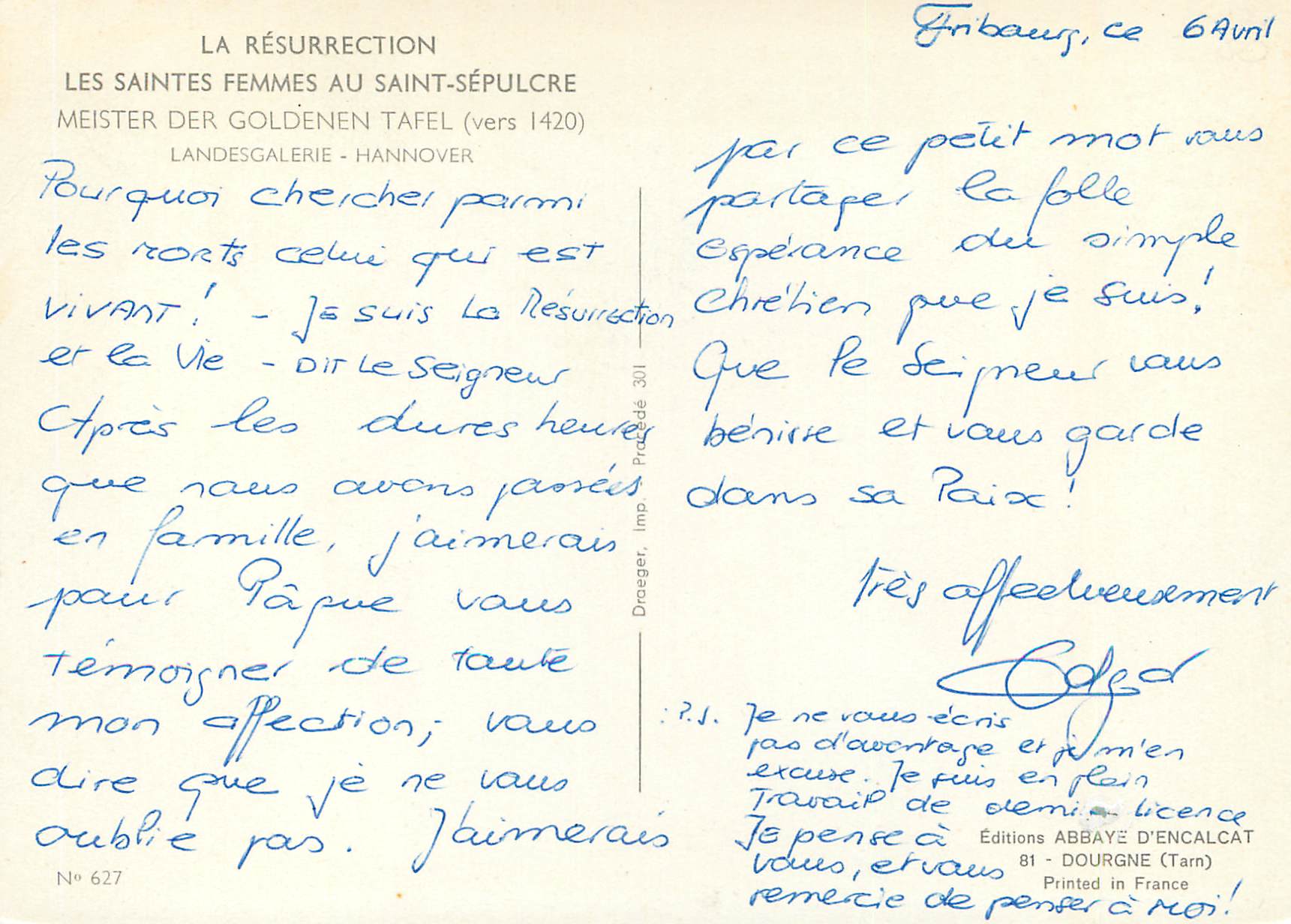 CPM Saintes Femmes au St-Sepulcre — Rückseite