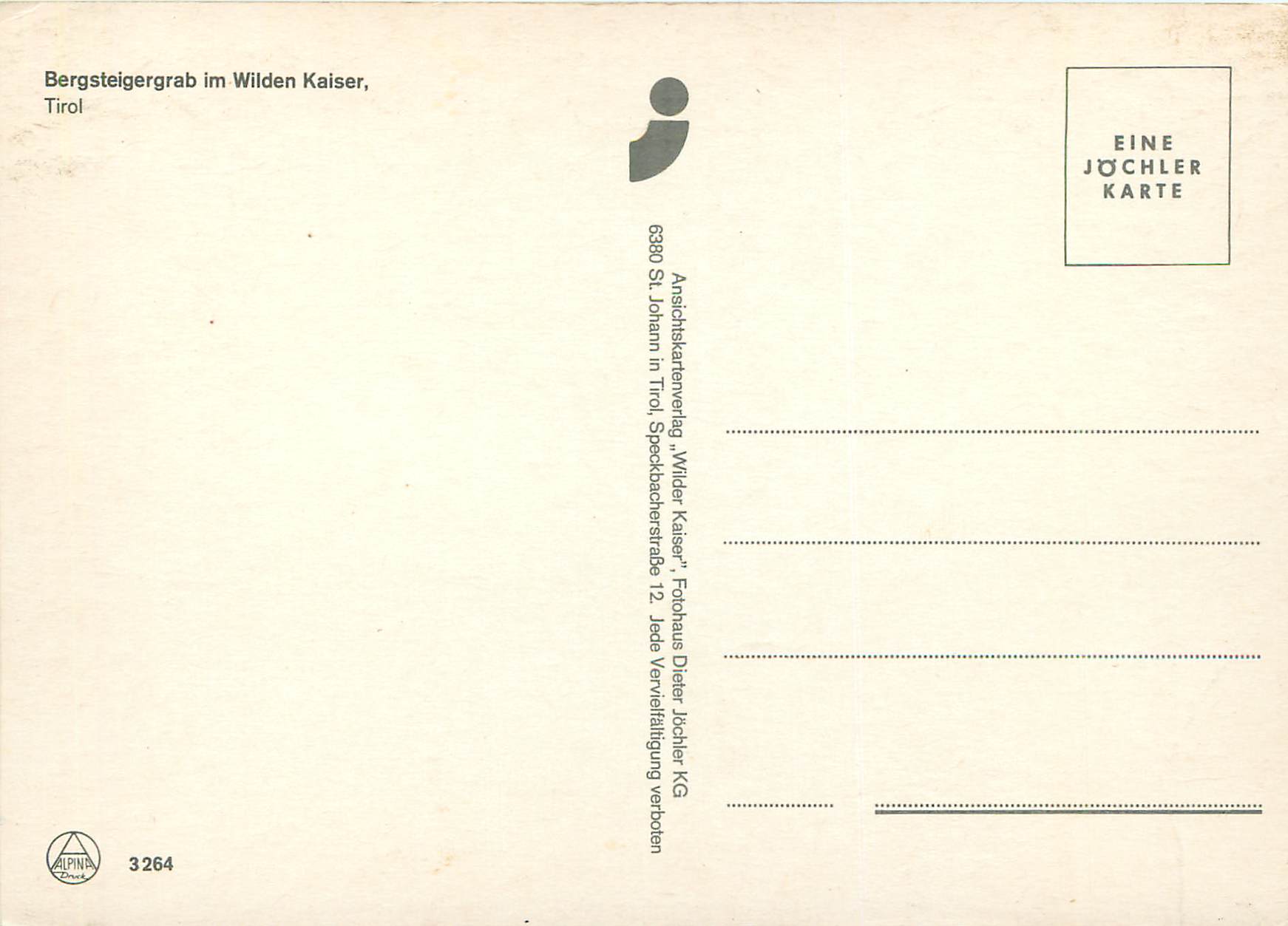 CPM Wilden Kaiser — Rückseite