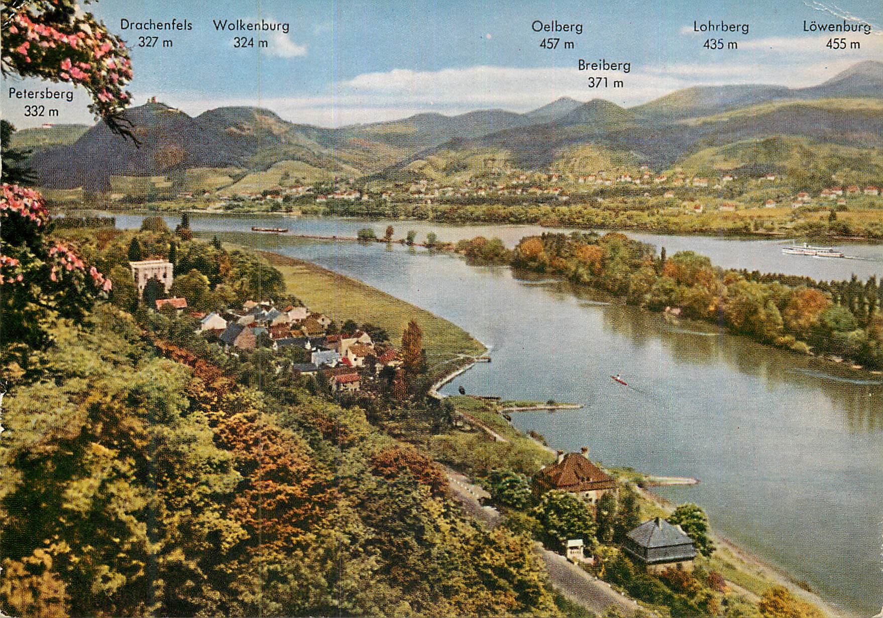 CPM Blick vom Rolandsbogen auf Drachenfels und das Siebengebirge