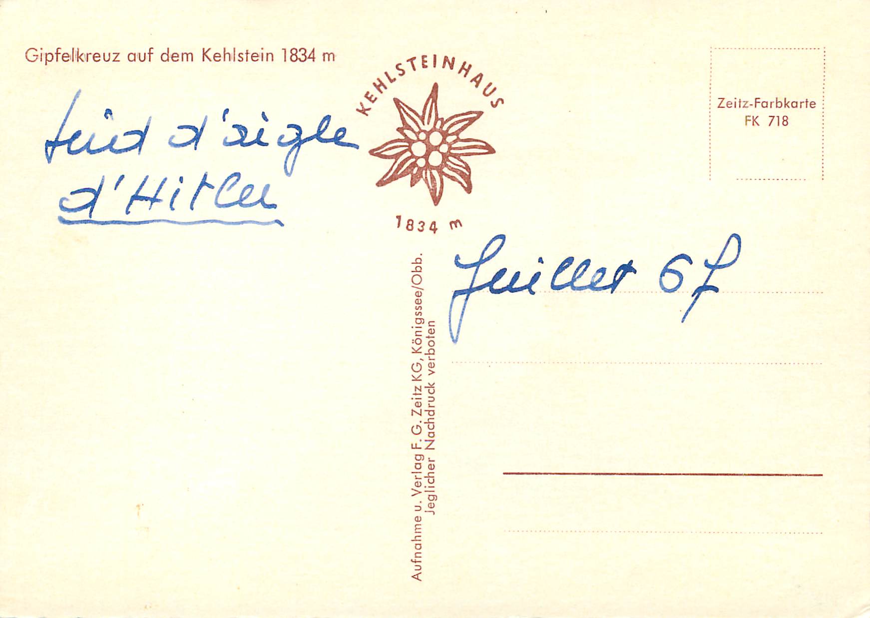 CPM Gipfelkreutz auf dem Kehlstein — Rückseite