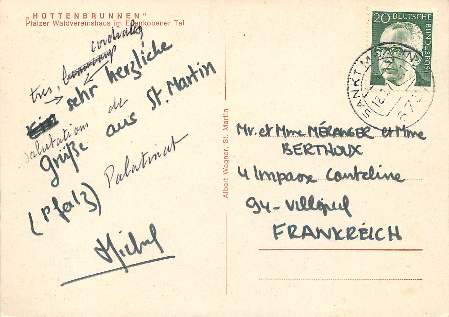 Edenkoben-St. Martin — an der Deutschen Weinstraße und seine schöne Umgebung — Kropsburg, Hüttenbrunnen — Verso
