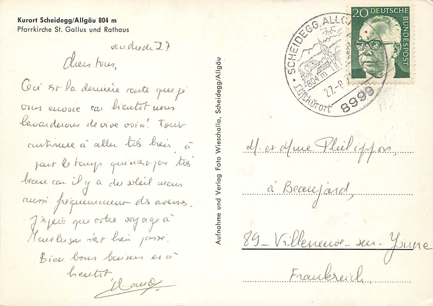 CPM Kurort Scheidegg — Rückseite