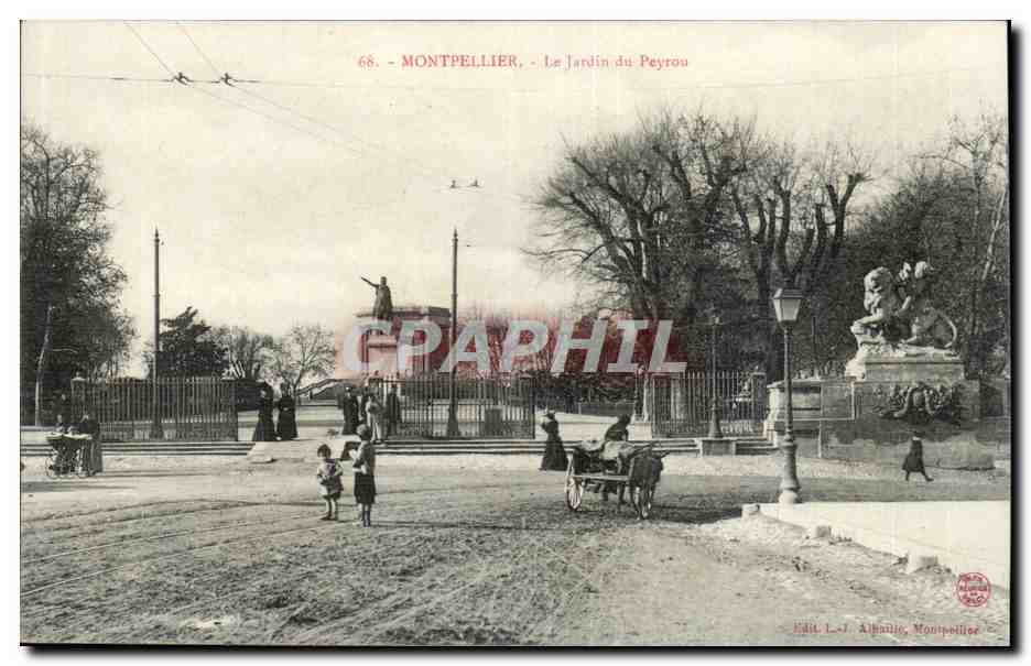 Montpellier CPA Le jardin du Peyrou (animee)