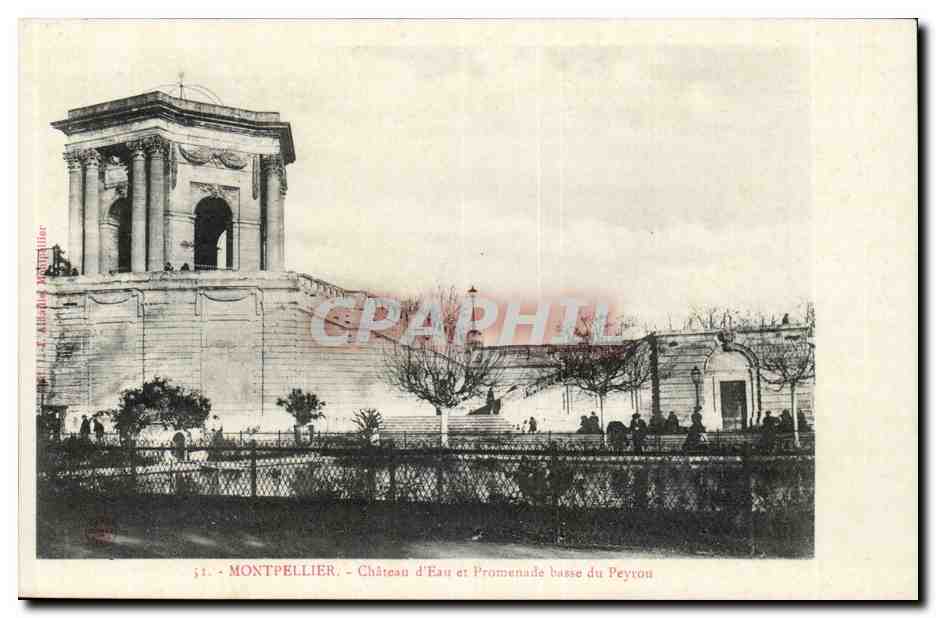 Montpellier CPA Chateau d eau et promenade basse du Peyrou