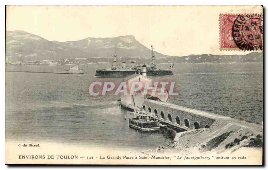 Environs de Toulon CPA La grande passe s Saint Mandrier Le Jarreguiberry entrant en rade