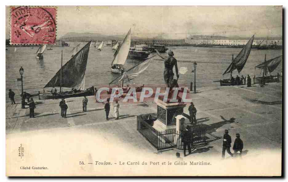 Toulon — Le Carré du Port et le Génie Maritime — Cliché Couturier, n° 54