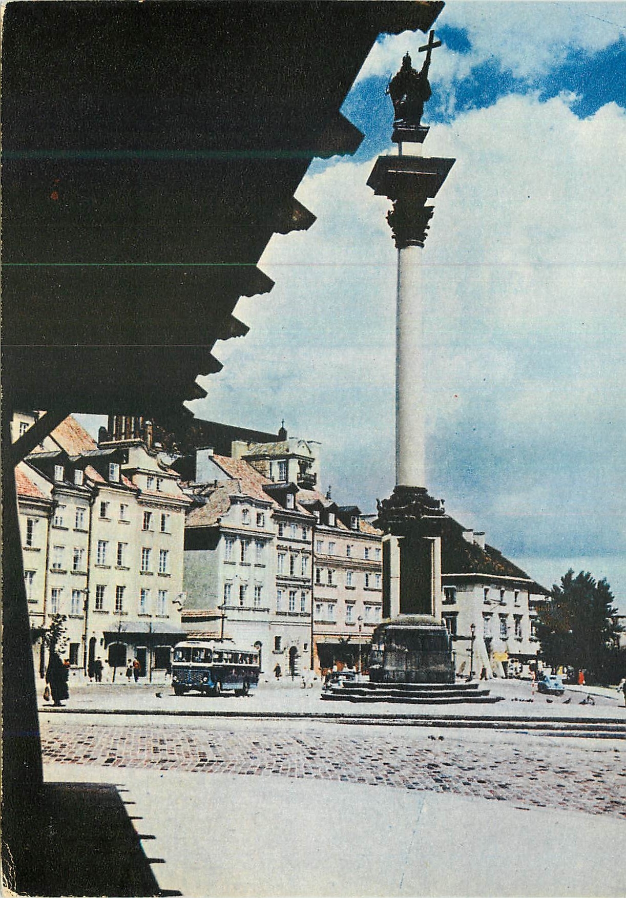 Warszawa - Plac Zamkowy z barokową kolumną Zygmunta III
