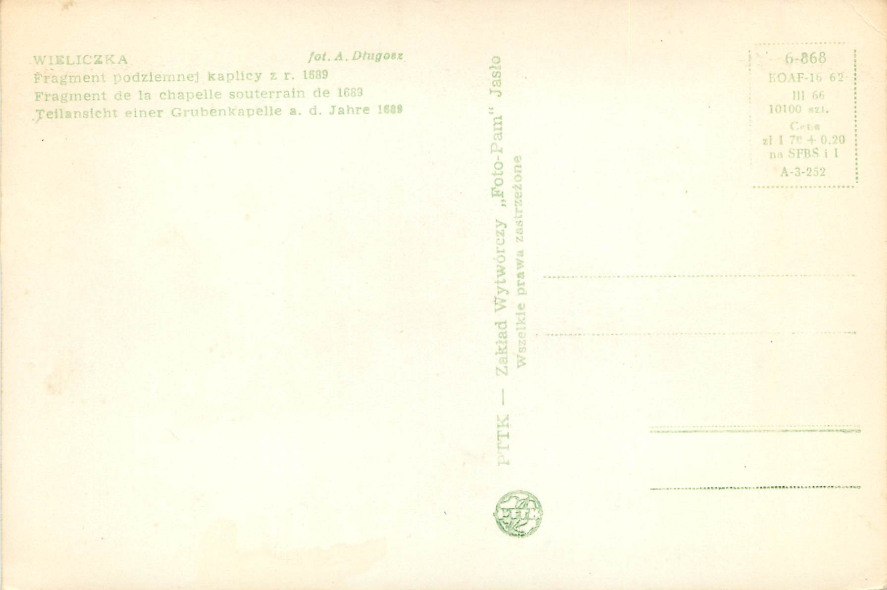 CPM Chapella Souterrain Wikliczka — Rückseite