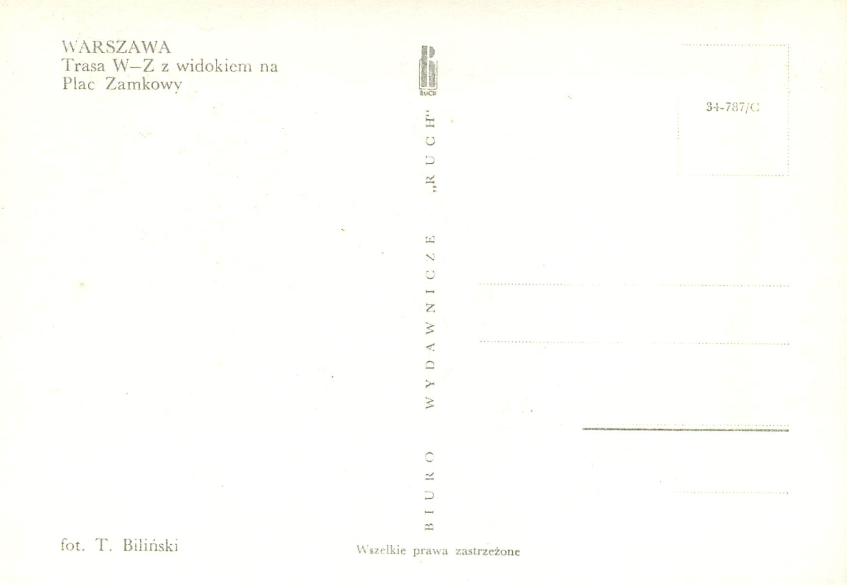 CPM Plac Zamkowy Warszawa Tramway — Verso