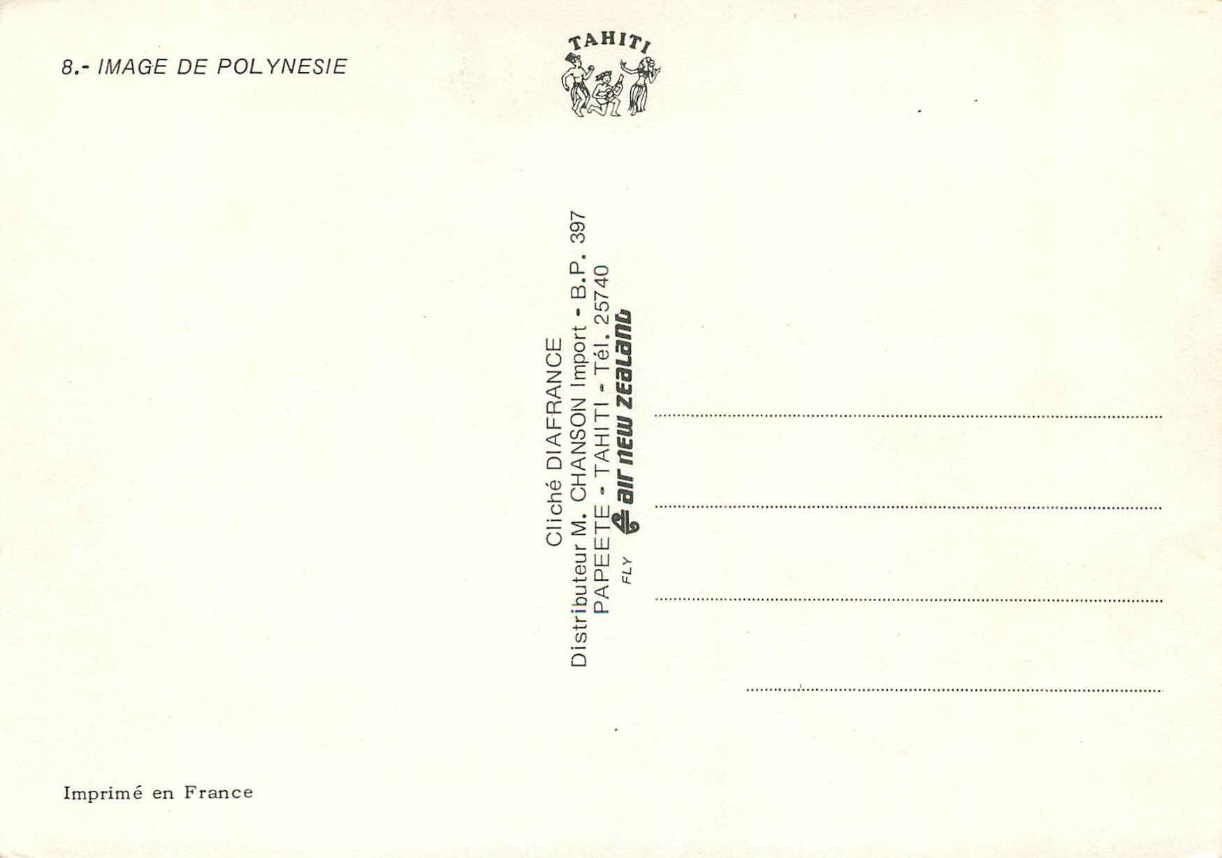 CPM Image de Polynesie — Rückseite
