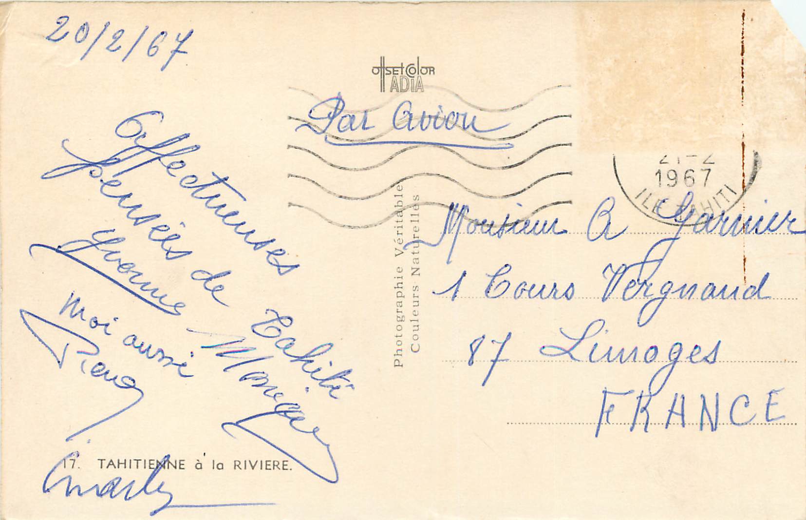 CPM Tahitienne a la Riviere — Back