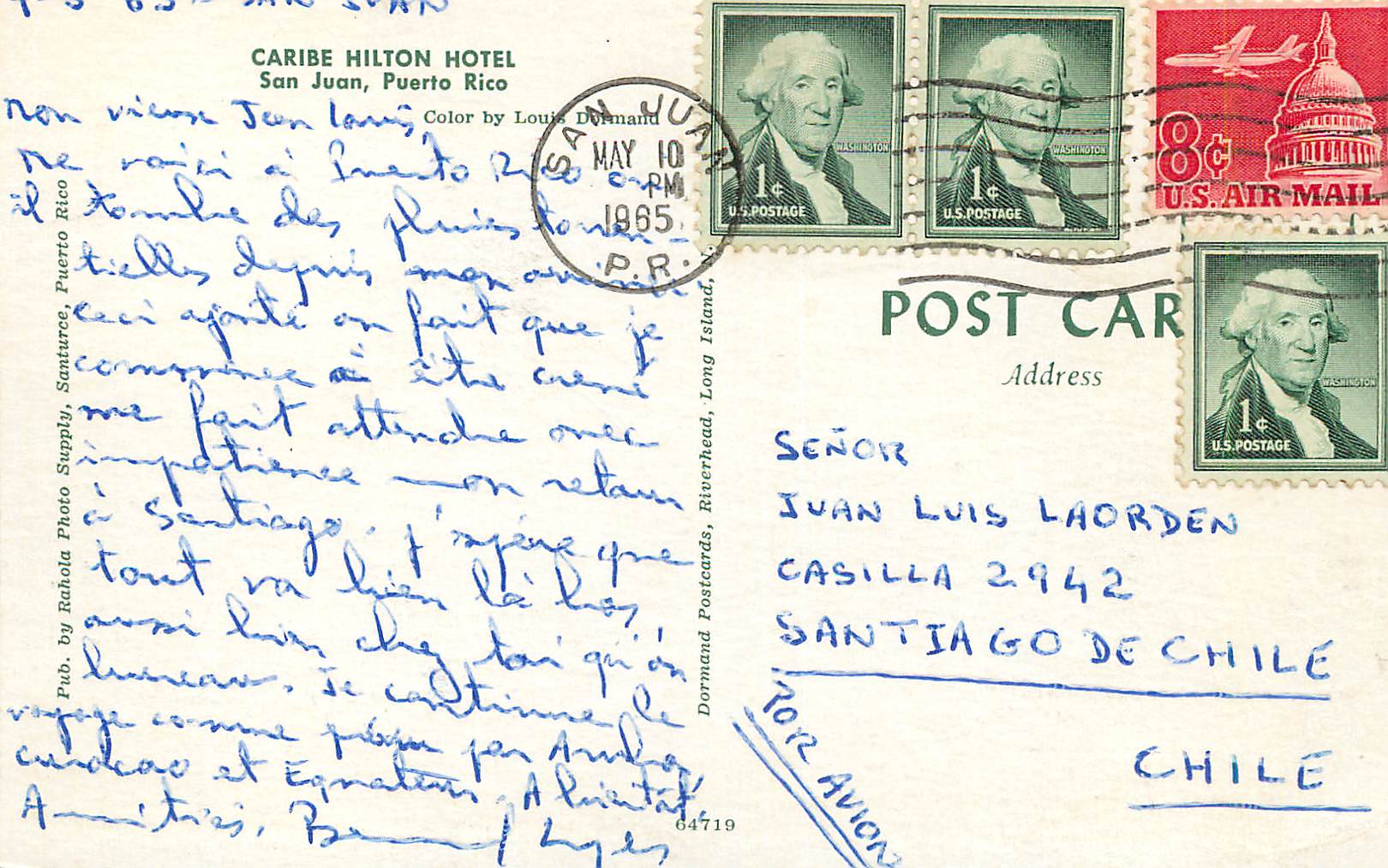 CPM Caribe Hilton Hotel San Juan Puerto Rico — Rückseite