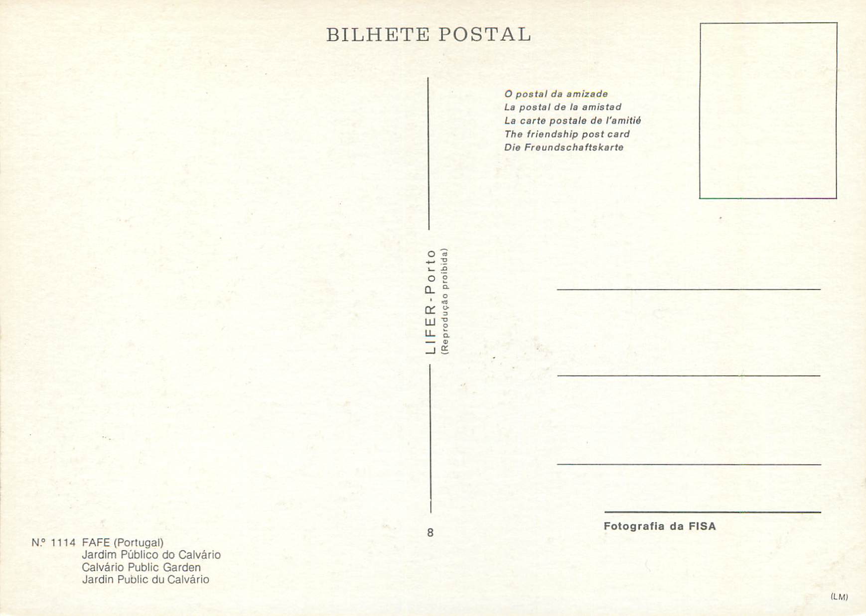 CPM Calvario Public Garden Fafe — Back