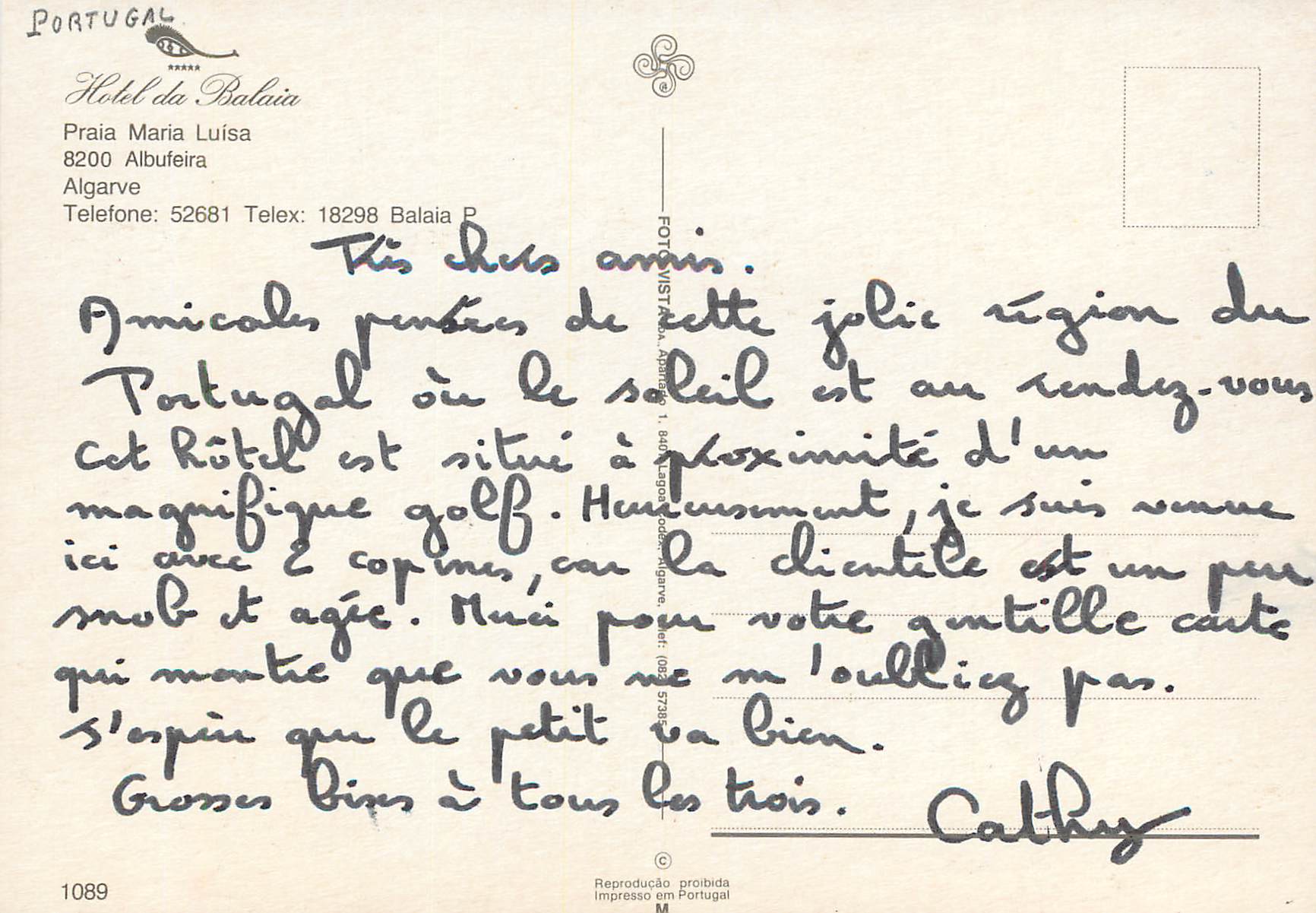 CPM Praia Maria Luisa Albufeira Algarve — Rückseite