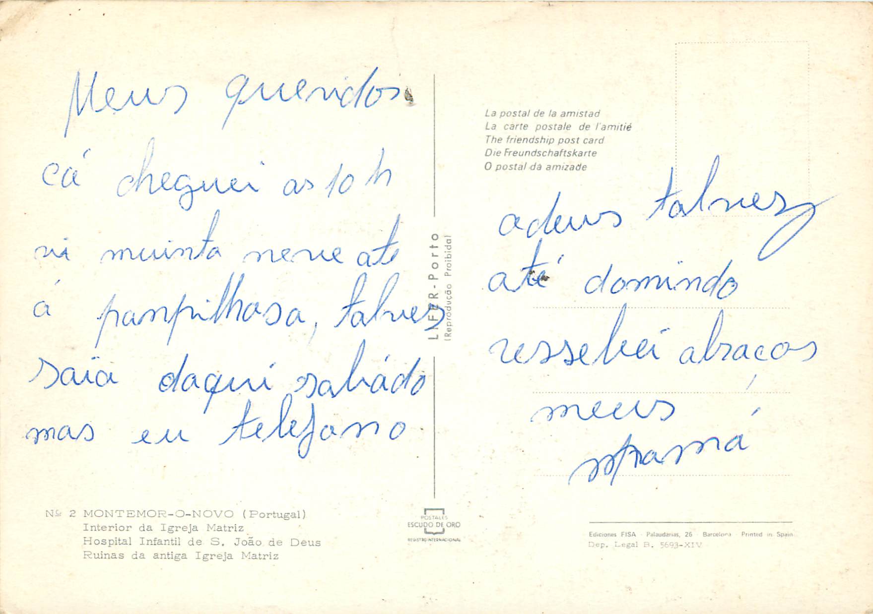 CPM S. Joao de Deus Montemor-o-Novo — Rückseite