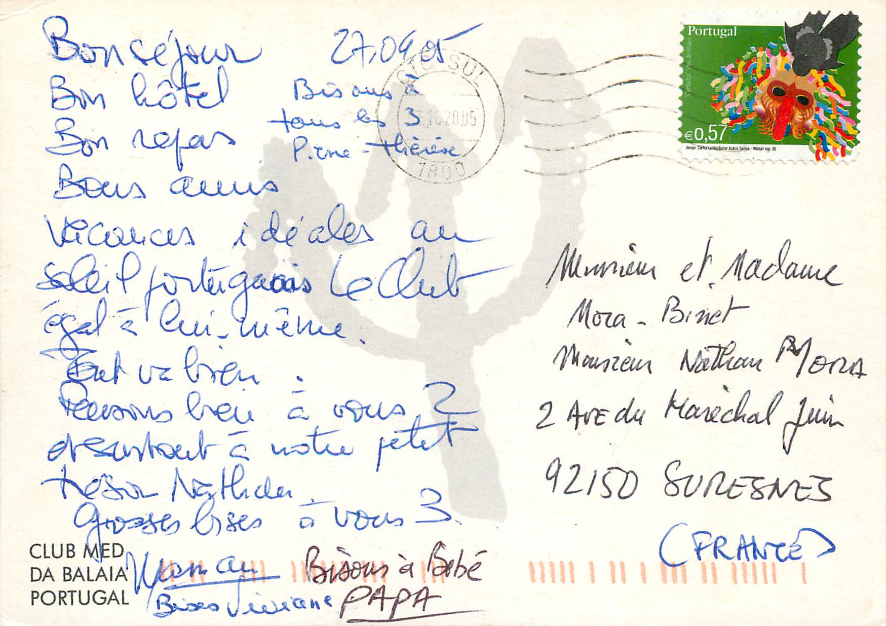 CPM Da Balaia Club Med Algarve — Rückseite