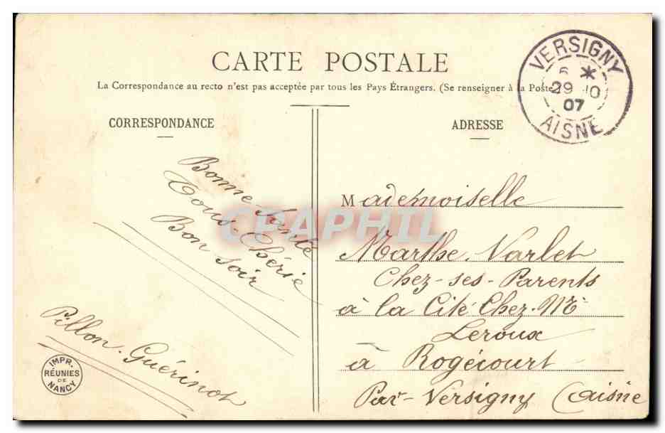 CPA Fantaisie Folklore Marionnette Education — Verso