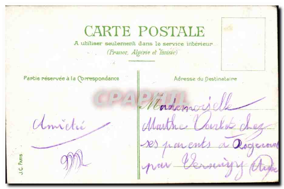 CPA Fantaisie Chariot de fleurs — Verso