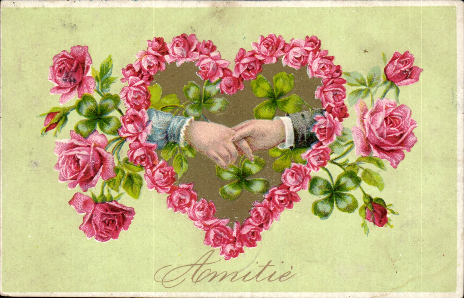 CPA Fantaisie Fleurs Amitie